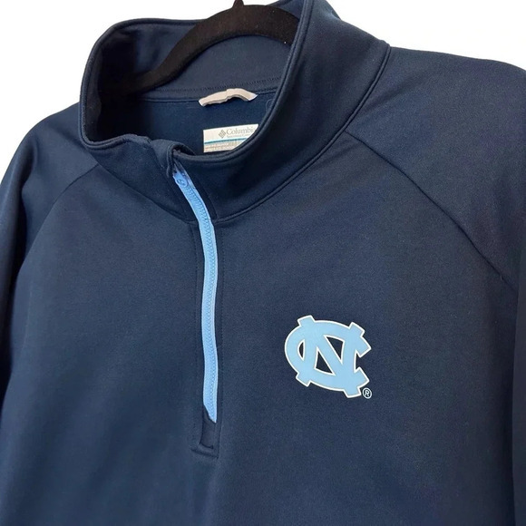 COLUMBIA Men's North Carolina Tar Heels Navy Quarter-Zip Pullover XXL - Picture 7 of 13